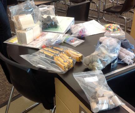 Items from the new K-5 Science Kits, funded jointly by LEAF and the Laingsburg Lions Club.